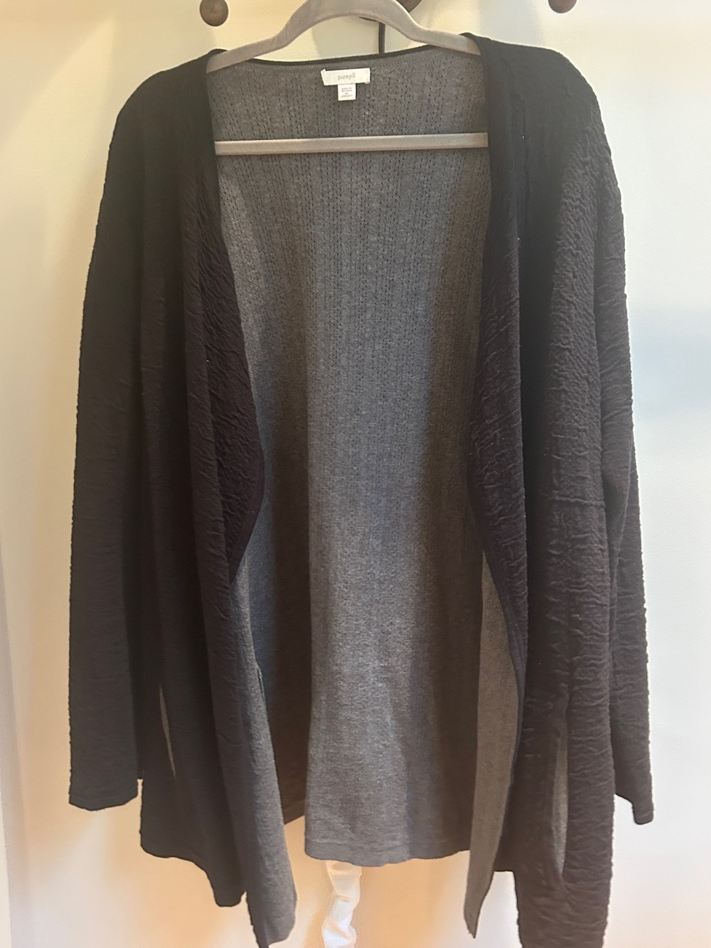 Open-Front Black Women's Cardigan Sweater by Pure Jill